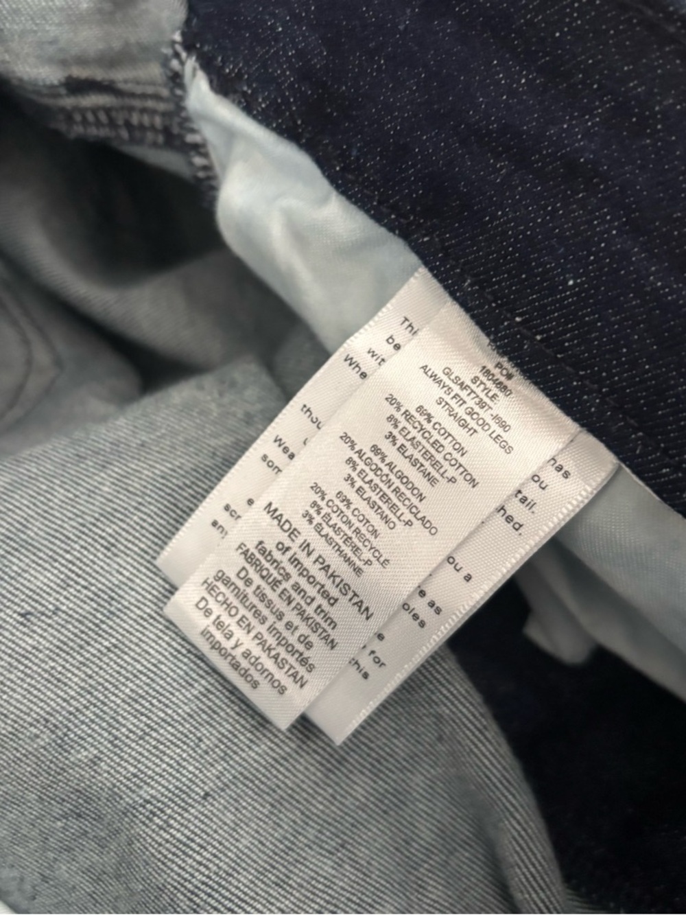 Good American Women's Size 14-18 Blue Mid Rise Good Legs Straight Leg Jeans - Picture 3 of 4